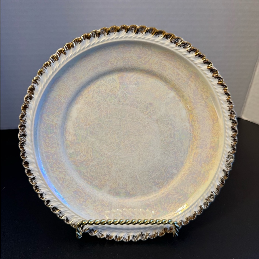 Vintage Pearl China Co. 22kt Gold Trim Lusterware Salad Plate